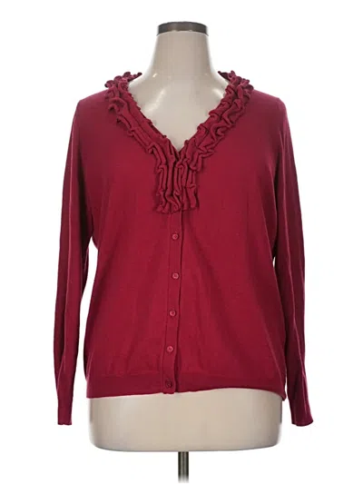Pre-owned Talbots Long Sleeve Blouse In Burgundy