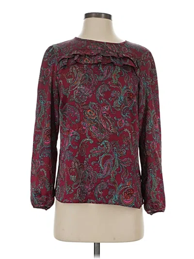 Pre-owned Talbots Long Sleeve Blouse In Burgundy