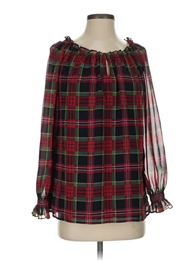 Pre-owned Talbots Long Sleeve Blouse In Burgundy