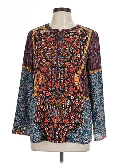 Pre-owned Talbots Long Sleeve Blouse In Burgundy