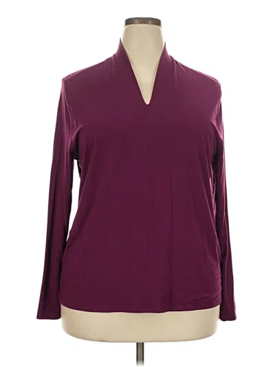 Pre-owned Talbots Long Sleeve Blouse In Burgundy