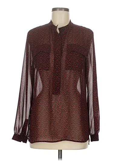 Pre-owned Talbots Long Sleeve Blouse In Burgundy