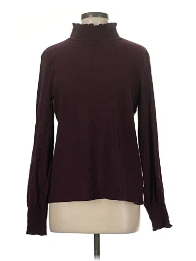 Pre-owned Talbots Long Sleeve Blouse In Burgundy