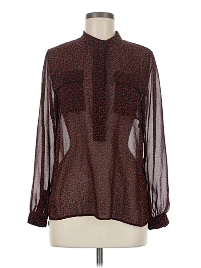 Pre-owned Talbots Long Sleeve Blouse In Burgundy