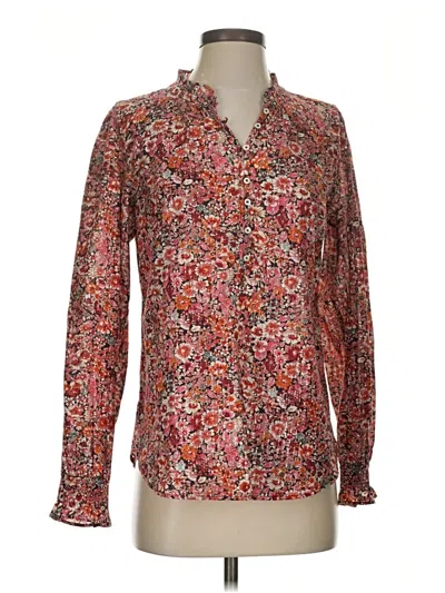 Pre-owned Talbots Long Sleeve Blouse In Burgundy