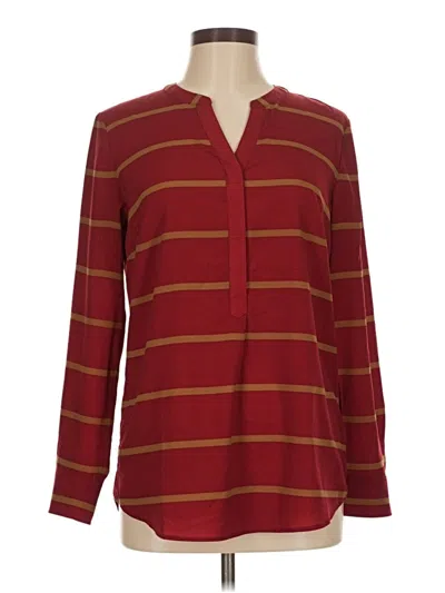 Pre-owned Talbots Long Sleeve Blouse In Burgundy