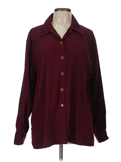 Pre-owned Talbots Long Sleeve Blouse In Burgundy