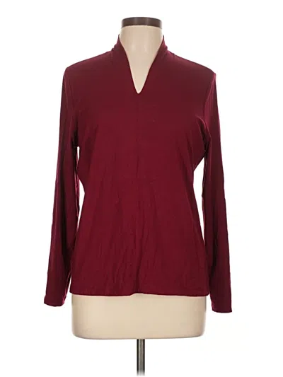 Pre-owned Talbots Long Sleeve Blouse In Burgundy