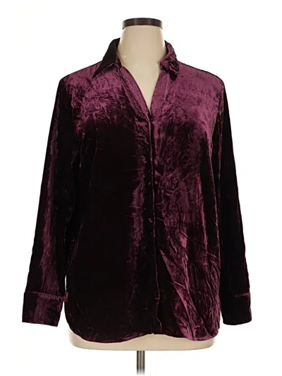 Pre-owned Talbots Long Sleeve Blouse In Burgundy