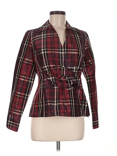 Pre-owned Talbots Long Sleeve Blouse In Burgundy