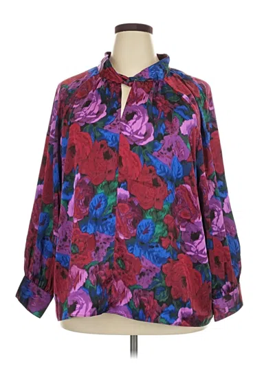 Pre-owned Talbots Long Sleeve Blouse In Burgundy
