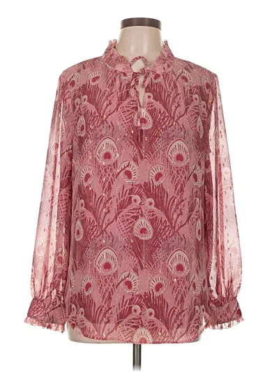 Pre-owned Talbots Long Sleeve Blouse In Burgundy