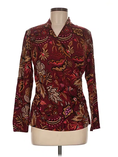 Pre-owned Talbots Long Sleeve Blouse In Burgundy