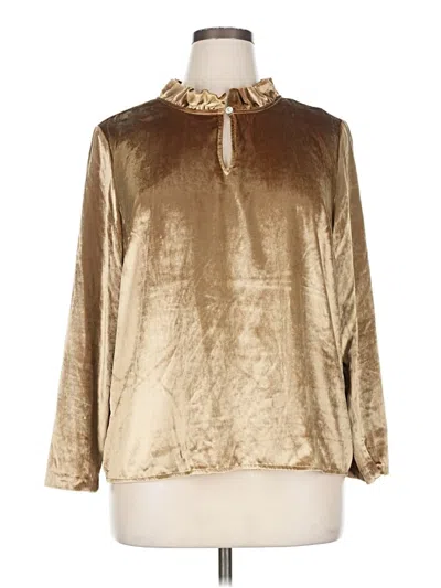 Pre-owned Talbots Long Sleeve Blouse In Gold