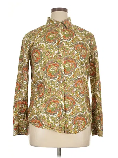 Pre-owned Talbots Long Sleeve Blouse In Gold