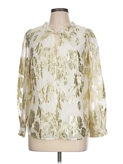 Talbots Long Sleeve Blouse In Gold