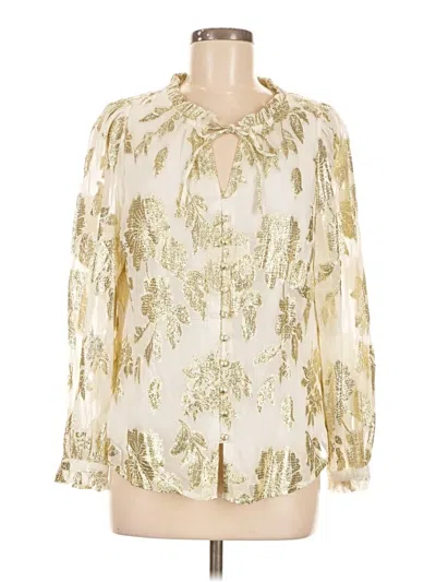 Pre-owned Talbots Long Sleeve Blouse In Gold