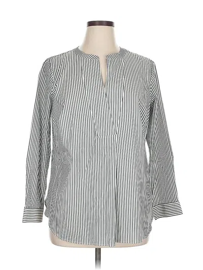 Pre-owned Talbots Long Sleeve Blouse In Gray