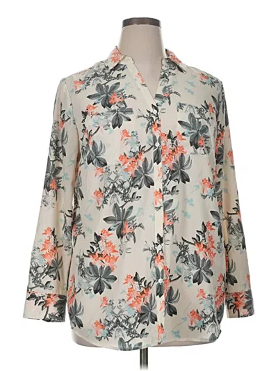 Pre-owned Talbots Long Sleeve Blouse In Gray