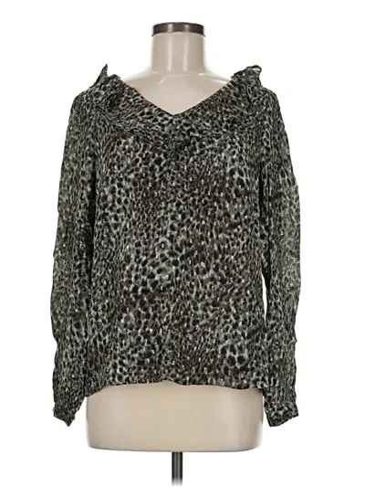 Pre-owned Talbots Long Sleeve Blouse In Gray
