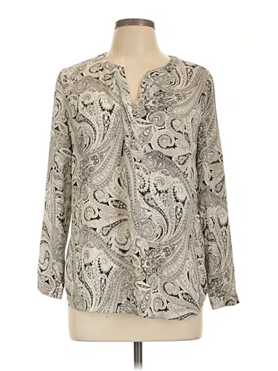 Pre-owned Talbots Long Sleeve Blouse In Gray