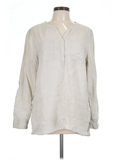 Pre-owned Talbots Long Sleeve Blouse In Gray