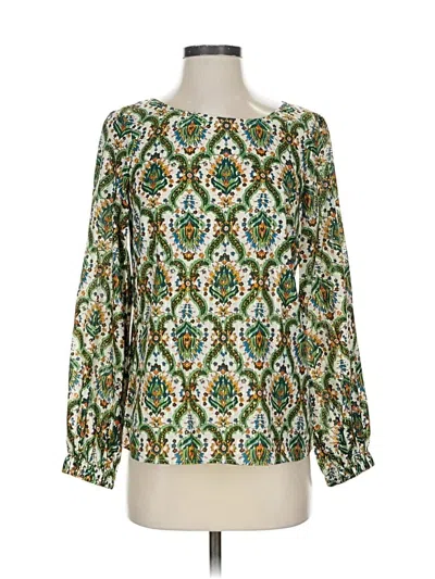 Talbots Long Sleeve Blouse In Green