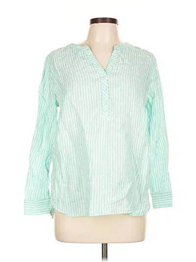 Pre-owned Talbots Long Sleeve Blouse In Green