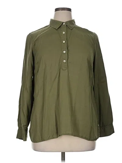 Pre-owned Talbots Long Sleeve Blouse In Green
