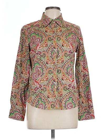 Pre-owned Talbots Long Sleeve Blouse In Green