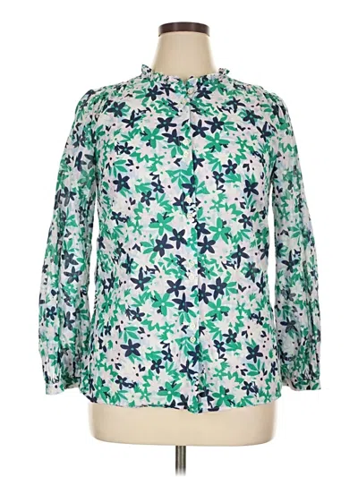 Pre-owned Talbots Long Sleeve Blouse In Green