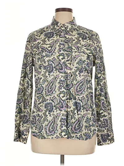 Pre-owned Talbots Long Sleeve Blouse In Green