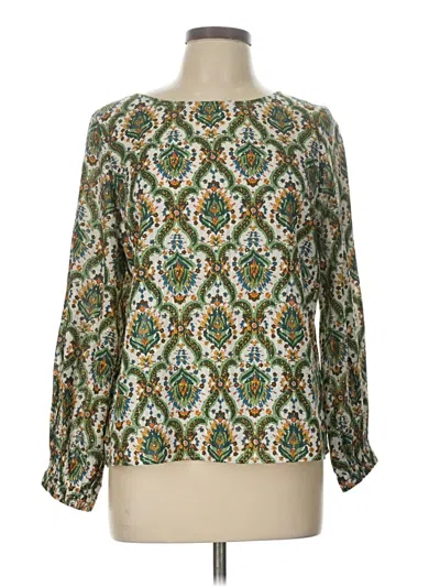 Pre-owned Talbots Long Sleeve Blouse In Green
