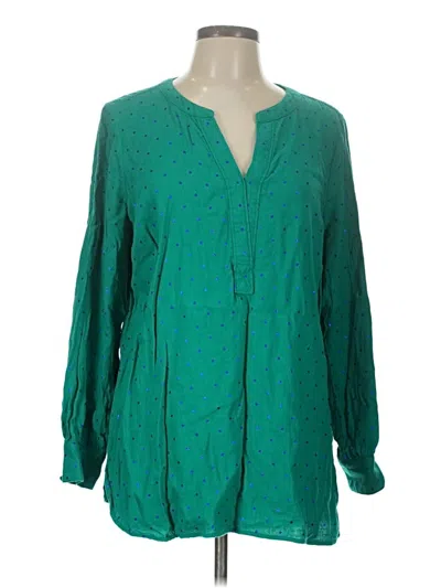 Pre-owned Talbots Long Sleeve Blouse In Green