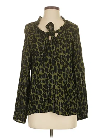 Pre-owned Talbots Long Sleeve Blouse In Green