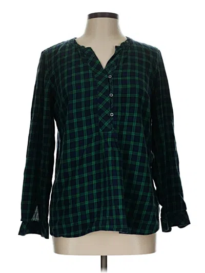 Pre-owned Talbots Long Sleeve Blouse In Green