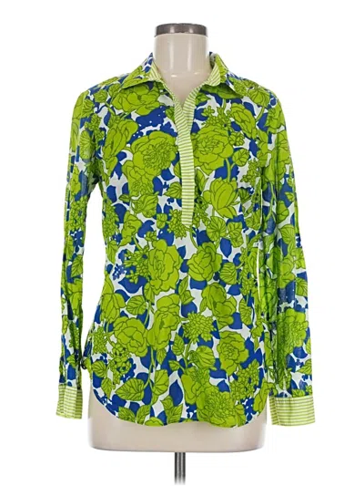 Pre-owned Talbots Long Sleeve Blouse In Green