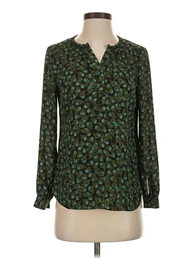 Pre-owned Talbots Long Sleeve Blouse In Green