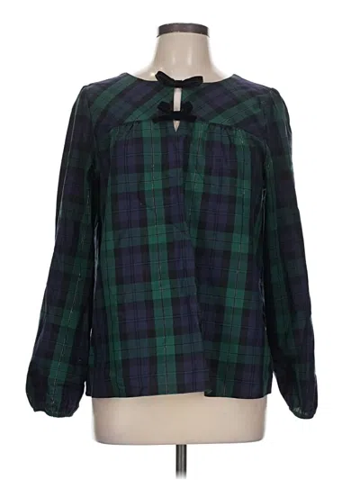 Pre-owned Talbots Long Sleeve Blouse In Green