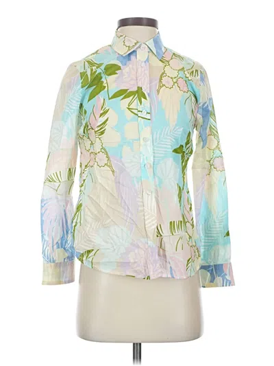 Pre-owned Talbots Long Sleeve Blouse In Green