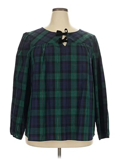 Talbots Long Sleeve Blouse In Green