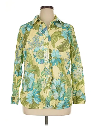 Pre-owned Talbots Long Sleeve Blouse In Green