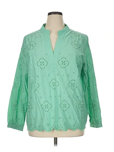 Pre-owned Talbots Long Sleeve Blouse In Green