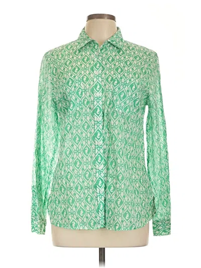 Pre-owned Talbots Long Sleeve Blouse In Green