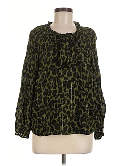 Pre-owned Talbots Long Sleeve Blouse In Green