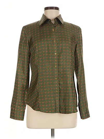 Pre-owned Talbots Long Sleeve Blouse In Green
