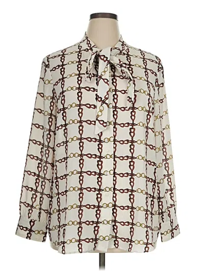 Pre-owned Talbots Long Sleeve Blouse In Ivory