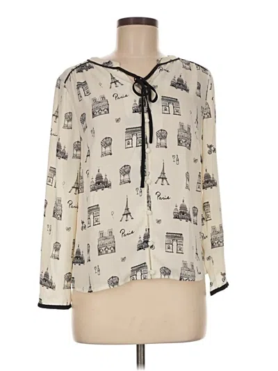 Pre-owned Talbots Long Sleeve Blouse In Ivory