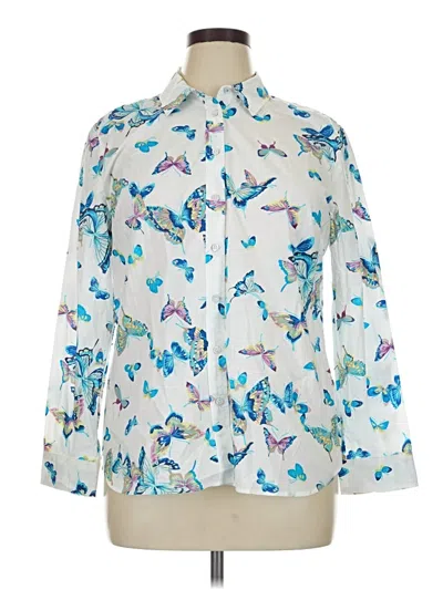 Pre-owned Talbots Long Sleeve Blouse In Ivory