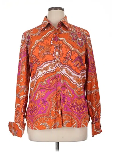 Pre-owned Talbots Long Sleeve Blouse In Orange